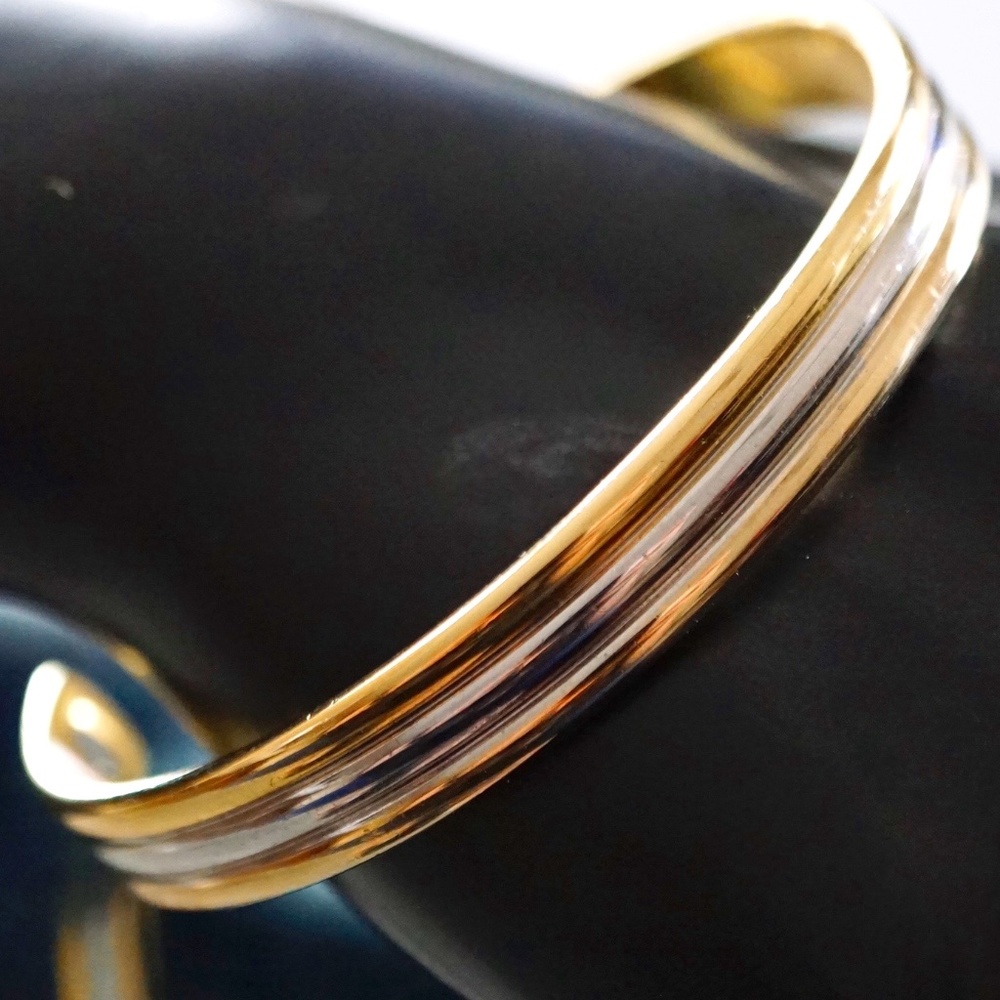24k Gold over Silver Bracelet Banded Bangle